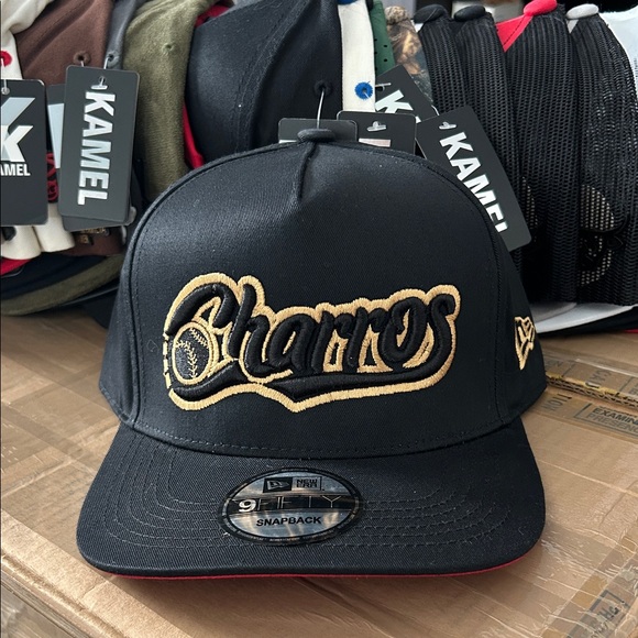 New Era Black and Gold Charros Snapback Hat - Picture 1 of 4